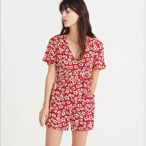 Madewell Wrap-Front Romper - Mini Daisy